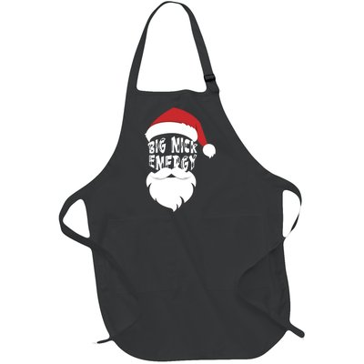 Big Nick Energy Funny Xmas Santa Hipster Full-Length Apron With Pockets