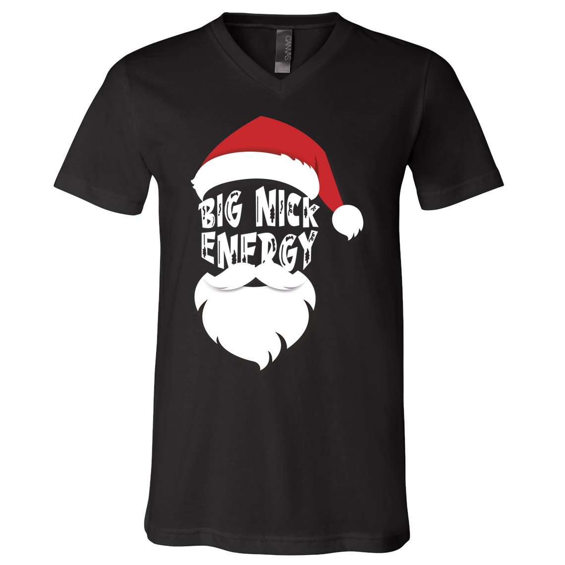 Big Nick Energy Funny Xmas Santa Hipster V-Neck T-Shirt