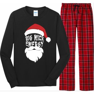 Big Nick Energy Funny Xmas Santa Hipster Long Sleeve Pajama Set