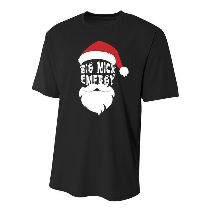 Big Nick Energy Funny Xmas Santa Hipster Youth Performance Sprint T-Shirt