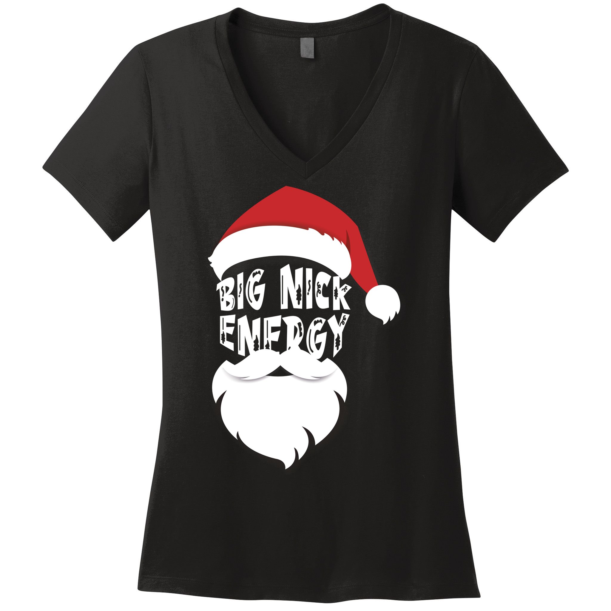 Big Nick Energy Funny Xmas Santa Hipster Women's V-Neck T-Shirt