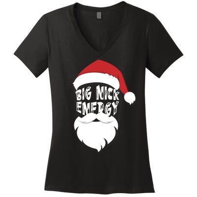 Big Nick Energy Funny Xmas Santa Hipster Women's V-Neck T-Shirt