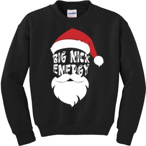 Big Nick Energy Funny Xmas Santa Hipster Kids Sweatshirt