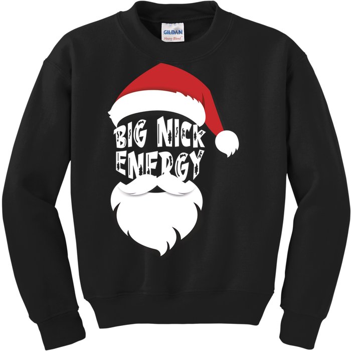 Big Nick Energy Funny Xmas Santa Hipster Kids Sweatshirt