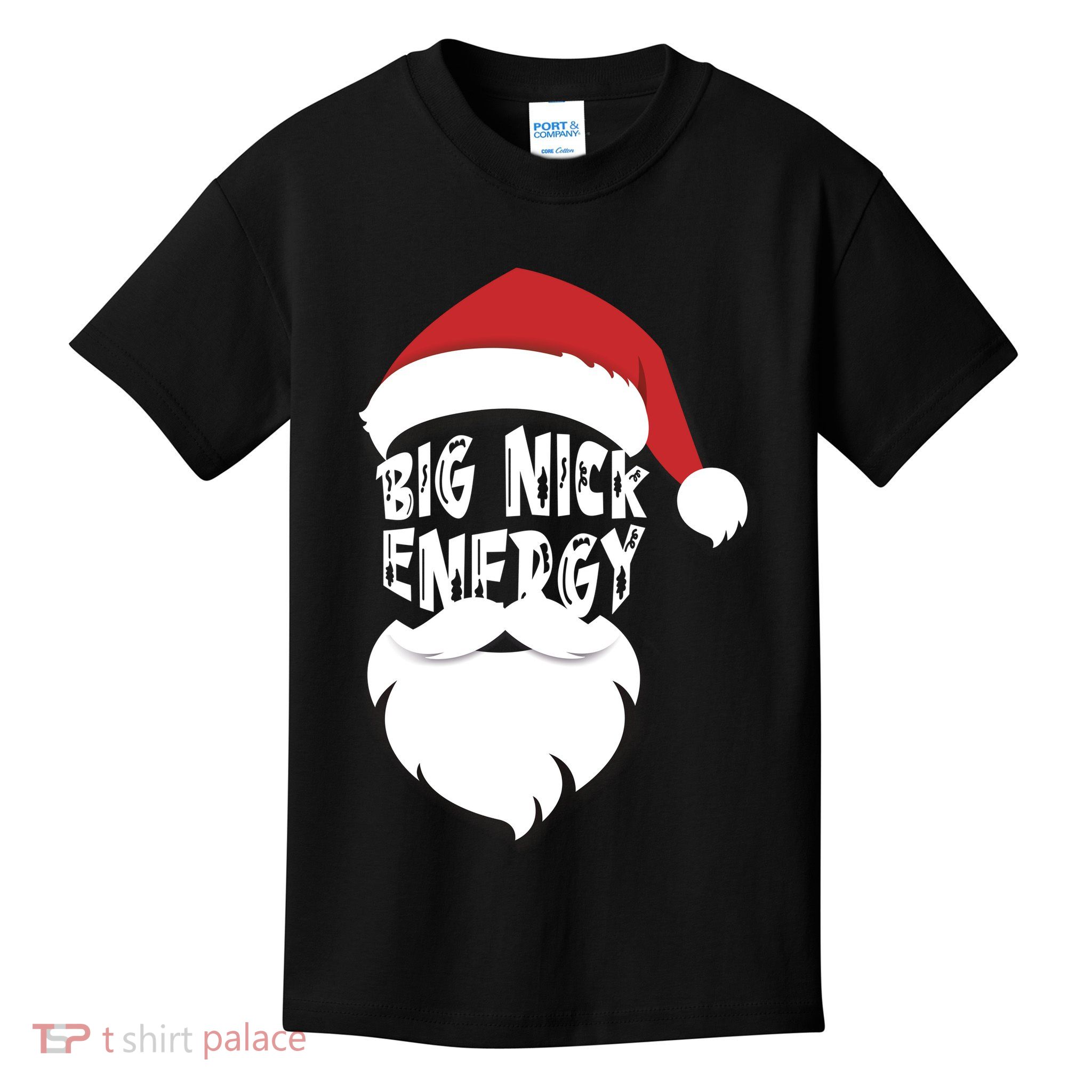 Big Nick Energy Funny Xmas Santa Hipster Kids T-Shirt