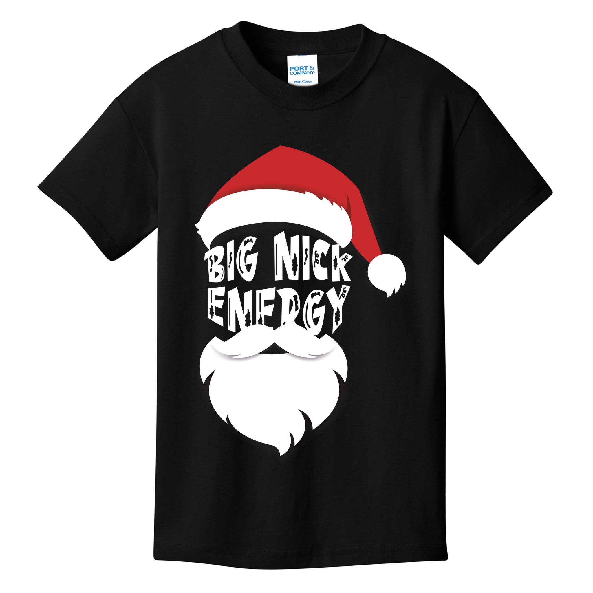 Big Nick Energy Funny Xmas Santa Hipster Kids T-Shirt