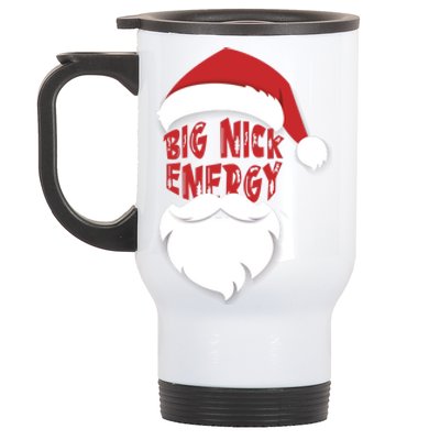 Big Nick Energy Funny Xmas Santa Hipster Stainless Steel Travel Mug