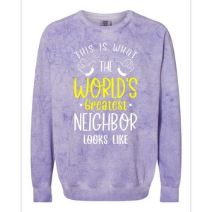 Best Neighbor Ever WorldS Greatest Neighbor Looks Like Gift Colorblast Crewneck Sweatshirt