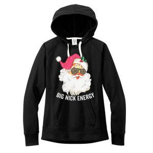 Big Nick Energy Pink Santa Retro Women's Fleece Hoodie