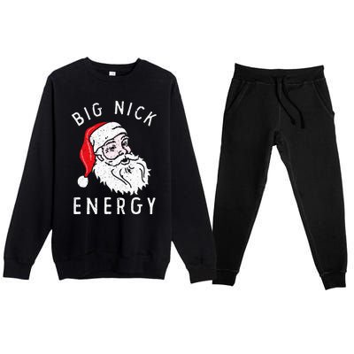 Big Nick Energy Funny Santa Christmas Family Matching  Premium Crewneck Sweatsuit Set