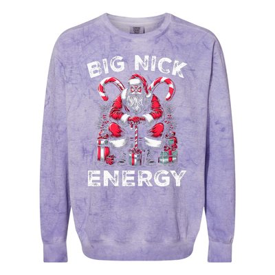 Big Nick Energy Funny Santa Claus Christmas  Colorblast Crewneck Sweatshirt