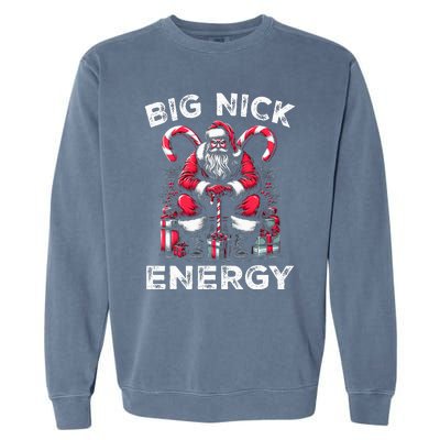 Big Nick Energy Funny Santa Claus Christmas  Garment-Dyed Sweatshirt