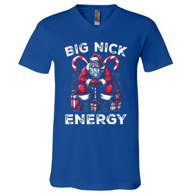 Big Nick Energy Funny Santa Claus Christmas  V-Neck T-Shirt