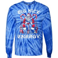 Big Nick Energy Funny Santa Claus Christmas  Tie-Dye Long Sleeve Shirt