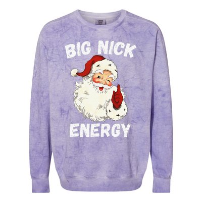 Big Nick Energy Santa Groovy Retro Vintage Colorblast Crewneck Sweatshirt