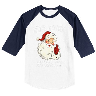 Big Nick Energy Santa Groovy Retro Vintage Baseball Sleeve Shirt