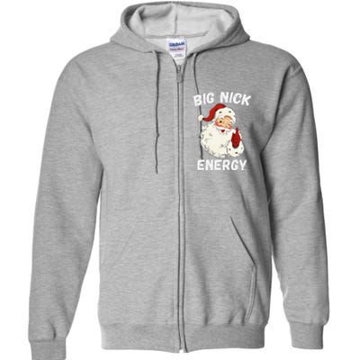 Big Nick Energy Santa Groovy Retro Vintage Full Zip Hoodie