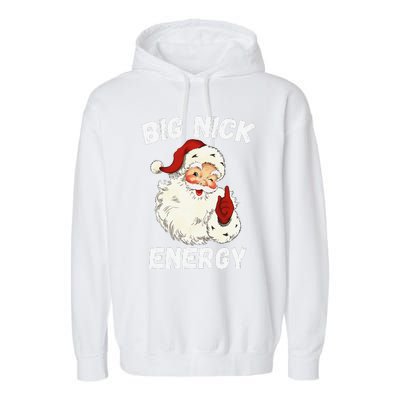 Big Nick Energy Santa Groovy Retro Vintage Garment-Dyed Fleece Hoodie