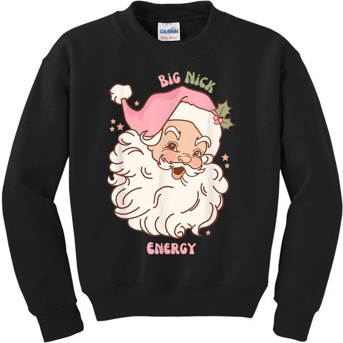 Big Nick Energy Shirt Santa Xmas Funny Christmas Kids Sweatshirt