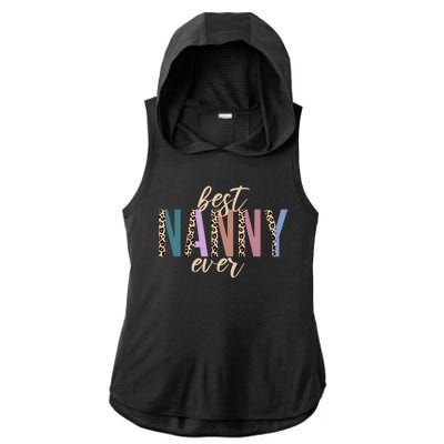 Best Nanny Ever Cheetah Cute Gift Ladies PosiCharge Tri-Blend Wicking Draft Hoodie Tank