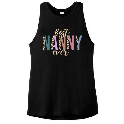 Best Nanny Ever Cheetah Cute Gift Ladies PosiCharge Tri-Blend Wicking Tank