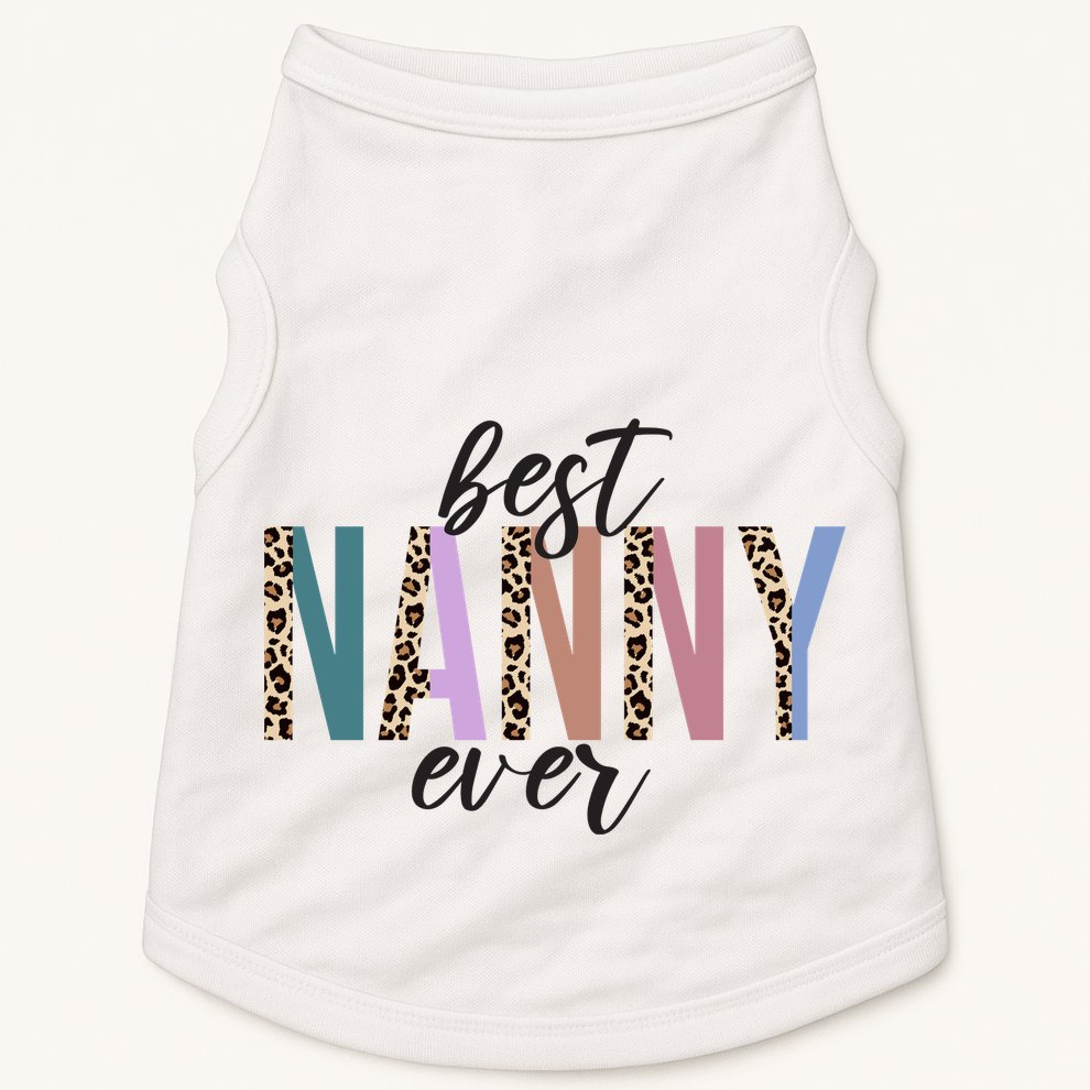 Best Nanny Ever Cheetah Cute Gift Doggie Tank