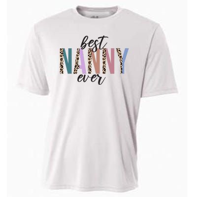 Best Nanny Ever Cheetah Cute Gift Cooling Performance Crew T-Shirt