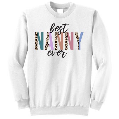 Best Nanny Ever Cheetah Cute Gift Sweatshirt