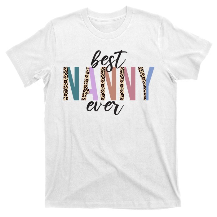 Best Nanny Ever Cheetah Cute Gift T-Shirt