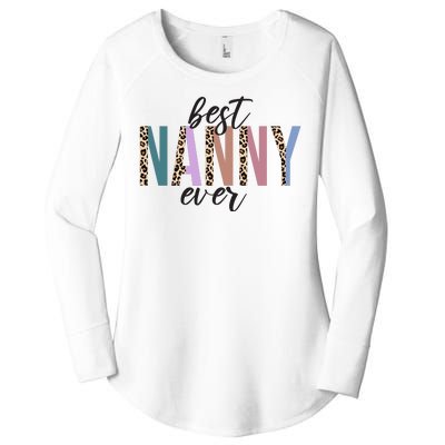 Best Nanny Ever Cheetah Cute Gift Women's Perfect Tri Tunic Long Sleeve Shirt