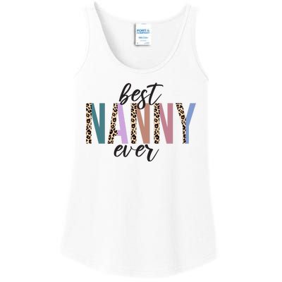 Best Nanny Ever Cheetah Cute Gift Ladies Essential Tank