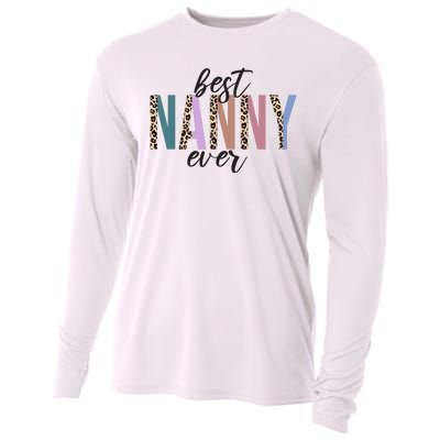 Best Nanny Ever Cheetah Cute Gift Cooling Performance Long Sleeve Crew