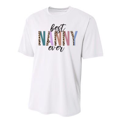 Best Nanny Ever Cheetah Cute Gift Performance Sprint T-Shirt