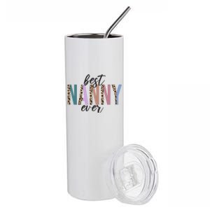 Best Nanny Ever Cheetah Cute Gift Stainless Steel Tumbler