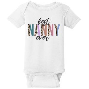 Best Nanny Ever Cheetah Cute Gift Baby Bodysuit