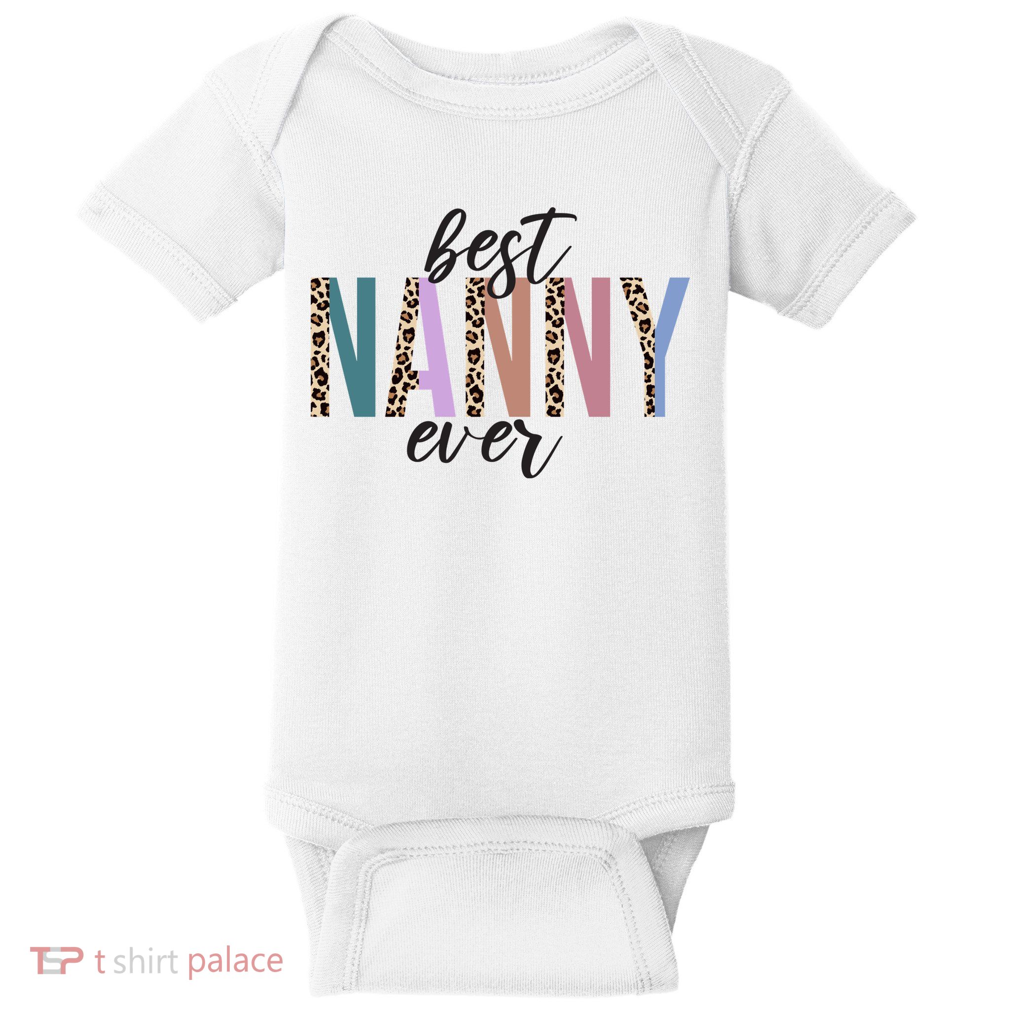 Best Nanny Ever Cheetah Cute Gift Baby Bodysuit