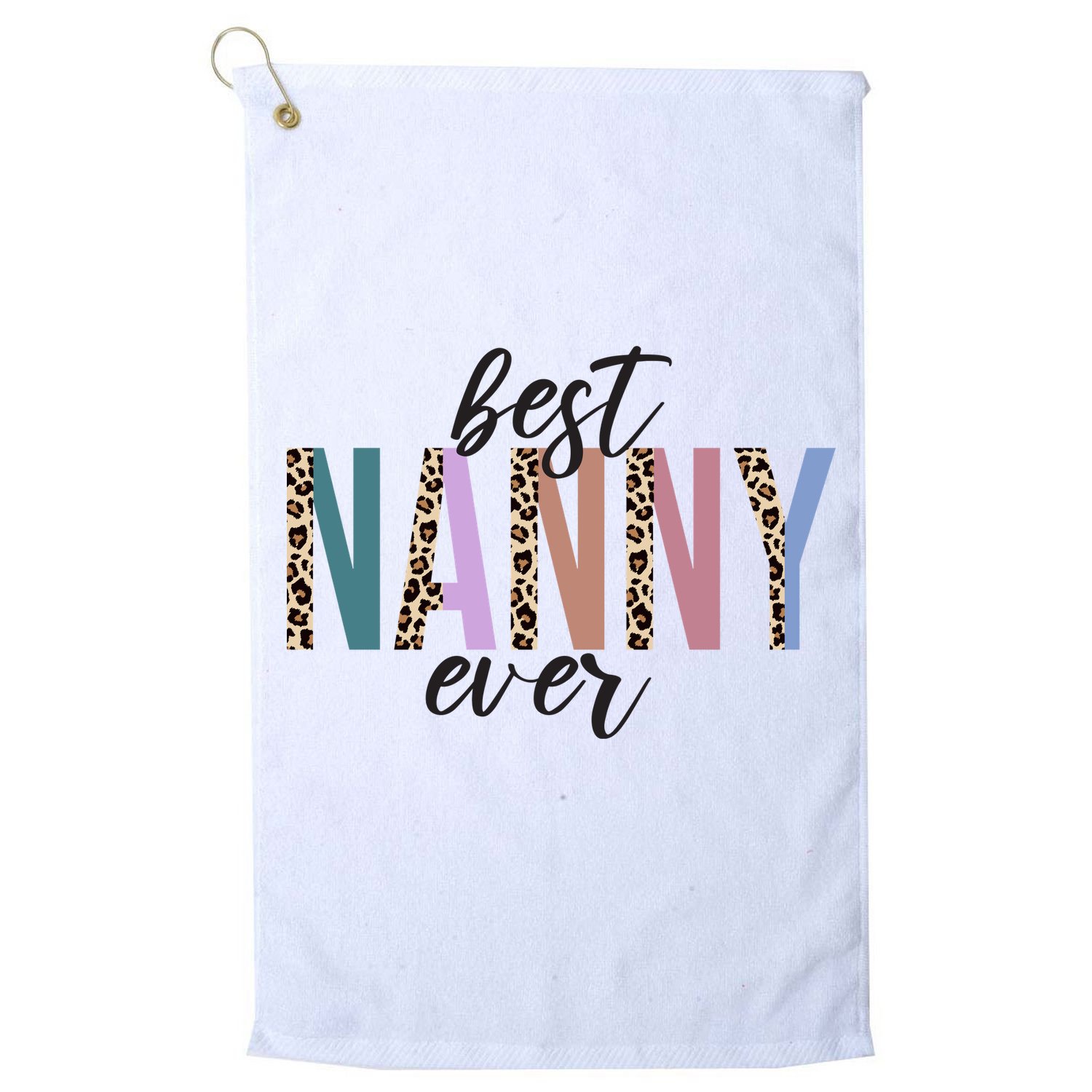 Best Nanny Ever Cheetah Cute Gift Golf Towel