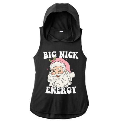 Big Nick Energy Funny Santa Xmas Retro Christmas Ladies PosiCharge Tri-Blend Wicking Draft Hoodie Tank