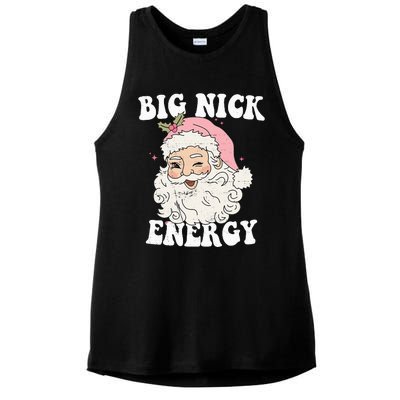 Big Nick Energy Funny Santa Xmas Retro Christmas Ladies PosiCharge Tri-Blend Wicking Tank