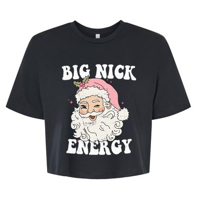 Big Nick Energy Funny Santa Xmas Retro Christmas Bella+Canvas Jersey Crop Tee