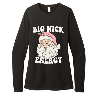 Big Nick Energy Funny Santa Xmas Retro Christmas Womens CVC Long Sleeve Shirt