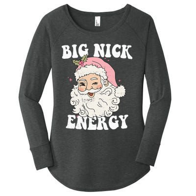 Big Nick Energy Funny Santa Xmas Retro Christmas Women's Perfect Tri Tunic Long Sleeve Shirt