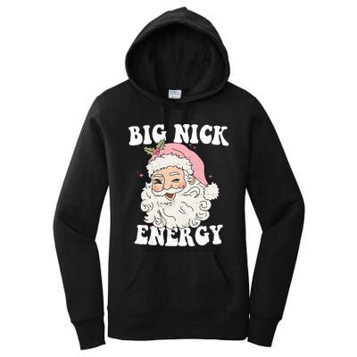 Big Nick Energy Funny Santa Xmas Retro Christmas Women's Pullover Hoodie