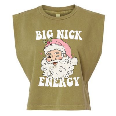 Big Nick Energy Funny Santa Xmas Retro Christmas Garment-Dyed Women's Muscle Tee