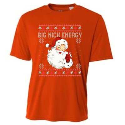 Big Nick Energy Santa Naughty Ugly Christmas Sweater Cooling Performance Crew T-Shirt