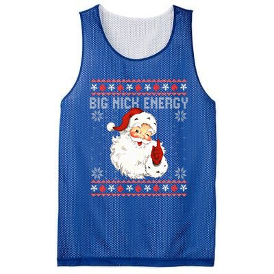 Big Nick Energy Santa Naughty Ugly Christmas Sweater Mesh Reversible Basketball Jersey Tank