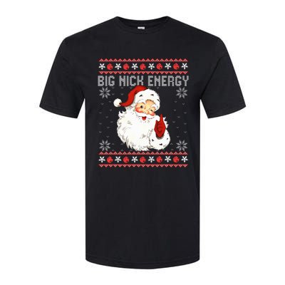 Big Nick Energy Santa Naughty Ugly Christmas Sweater Softstyle® CVC T-Shirt