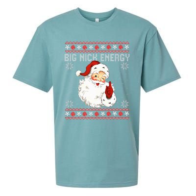 Big Nick Energy Santa Naughty Ugly Christmas Sweater Sueded Cloud Jersey T-Shirt