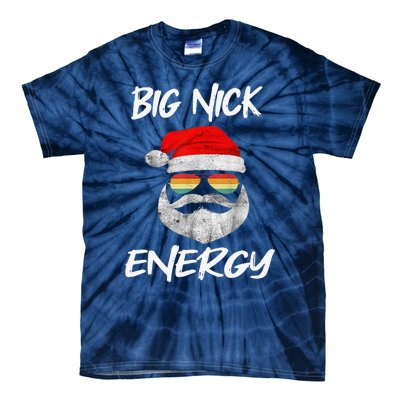 Big Nick Energy Santa With Sunglasses Funny Xmas Christmas Tie-Dye T-Shirt