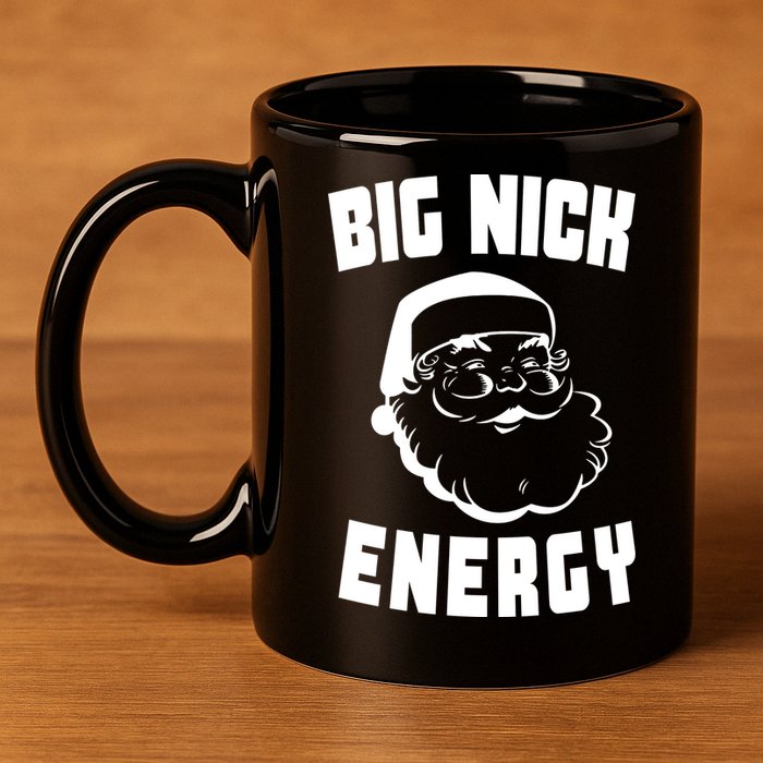 Big Nick Energy Funny Santa Claus 11oz C Handle Ceramic Mug